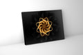 Abstract Flower in Black and Gold- Fine and Modern wall art - Gold varnish