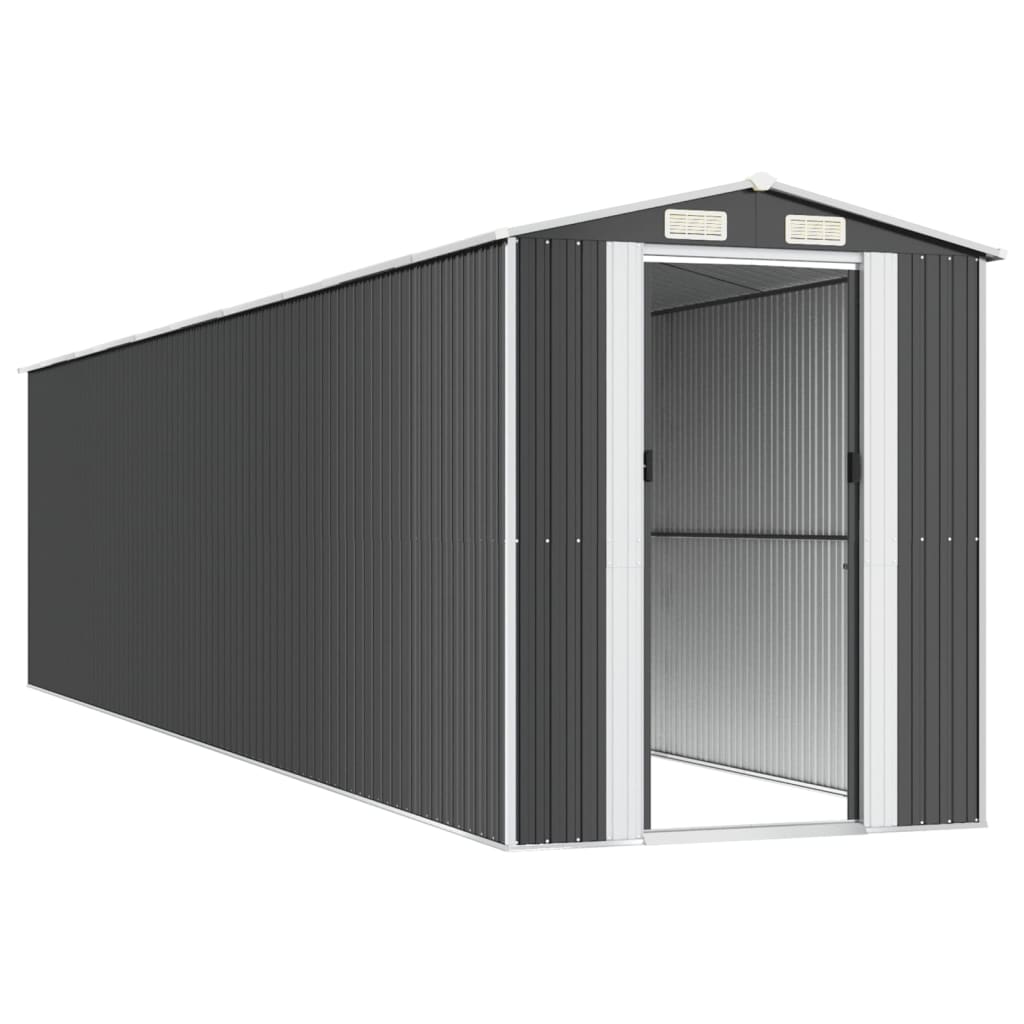 NNEVL Garden Shed Anthracite 192x855x223 cm Galvanised Steel - Fun store